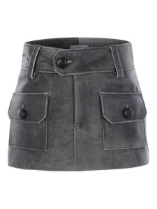 Мини-юбка с карманами и пуговицами Vaquera, серый