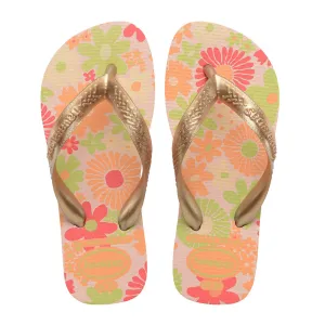 Гав. Детские шлепанцы Kids Flores Ballet Rose 356 Havaianas, принт/розовый