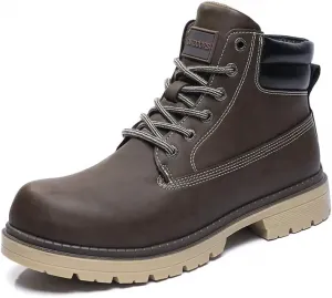 Ботинки для пеших прогулок JSWEI для мужчин и женщин, удобные повседневные чукка-бутсы - водонепроницаемые легкие ботинки на шнуровке Oxford и Derby, устойчивые к ходьбе на щиколотке, темно-коричневый