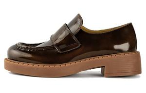 Туфли на платформе женские низкие винтажные коричневые Tony Bianco