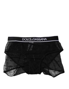 Черные трусики-трусики из нейлона со средней талией Dolce & Gabbana