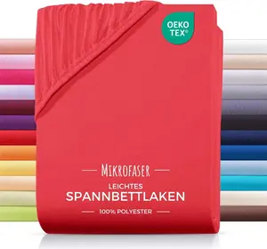 Простыня на резинке из микрофибры 180х200 красная Carpe Sonno