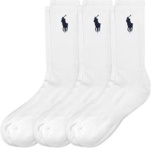 POLO RALPH LAUREN Мужские классические спортивные носки Americana Crew - набор из 3 пар - поддержка свода стопы и комфорт из мягкого хлопка, White