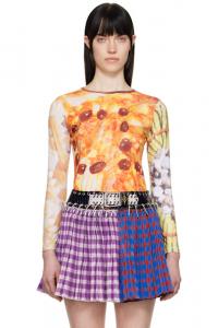 Разноцветная приталенная футболка из джерси с надписью «Dinner's Served» Chopova Lowena