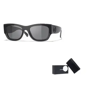 CHANEL Квадратные солнцезащитные очки унисекс черные, Black