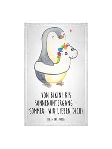 Mr. & Mrs. Panda Туалетное полотенце для гостей, лето, море, пляж, с надписью белым шрифтом