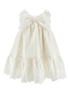 Платье с вышивкой Monnalisa, бежевый