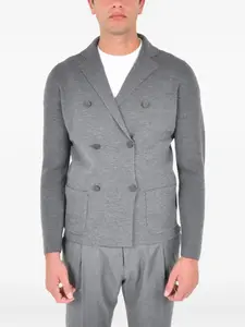 Двубортный пиджак из шерсти Drumohr, серый
