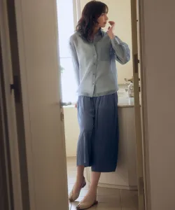 Брюки со сборками и легкой бахромой Suite, цвет Dull Blue [074]