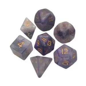 Поли-набор сине-белый с золотом (7), Resin Dice - Combo Dice (Metallic Dice Games)