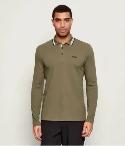 Поло Плиси regular fit Boss Green, оливково-зеленый