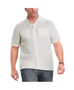 Большая и высокая льняная рубашка с коротким рукавом Kingsize, белый