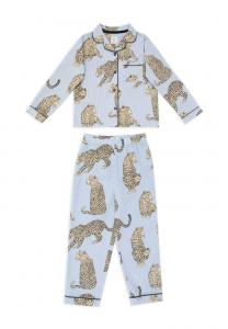 Пижама LEOPARD STRIPE SET Chelsea Peers, светло-голубой