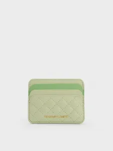 Стеганый многослотовый держатель для карт Charles & Keith, цвет Matchagreen