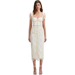 Self-portrait Женское платье с коротким рукавом цвета слоновой кости Self portrait