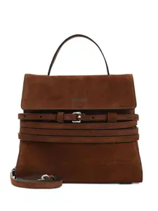 Замшевая сумка-тоут с пряжкой Moschino, коричневый