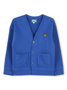 Kenzo Kids кардиган с нашивкой Tiger Head, синий
