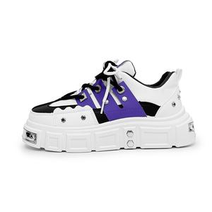 SLNU 3 Скользостойкие, износостойкие, дышащие мужские скейтерские кроссовки лоу-топ бело-фиолетовые, цвет White Purple