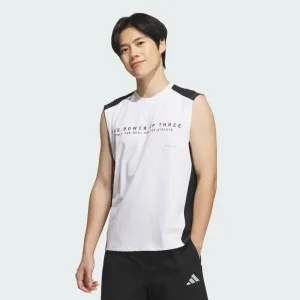 Футболка без рукавов adidas Adptn Regular Fit с горизонтальными полосами, текстурированной двойной вязкой...