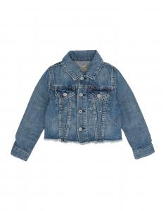 Джинсовая куртка для девочек Cropped Denim Trucker Jacket Polo Ralph Lauren, синий