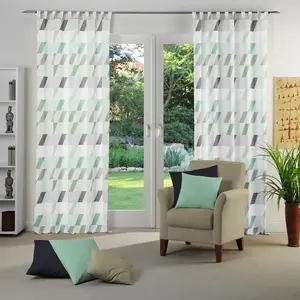 Шторка Bray с петлями, 1 шт. Wirth, мятный