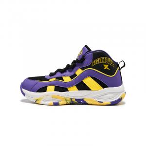 Износостойкие детские баскетбольные кроссовки среднего размера для подростков XTEP, черный/фиолетовый