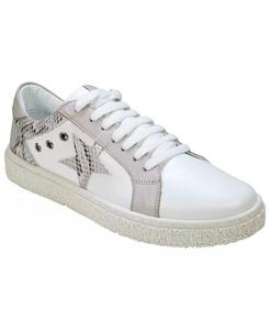 Женские двухцветные кроссовки Charlee со змеиной кожей и звездами на шнуровке Cools 21, белый