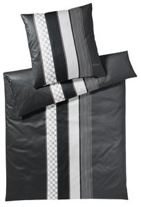 ЙУУП! Постельное белье Мако-сатин васильковая полоска цвет глубокий камень размер 80х80 155х200 Joop