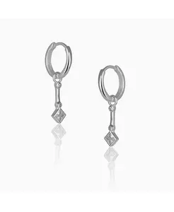 Серьги-Кольца в форме ромба из стерлингового серебра Spero London, silver