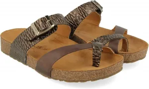 Сандалии HAFLINGER Juno из элегантной кожи с резиновой подошвой и стелькой из пробкового латекса, унисекс, коричневый