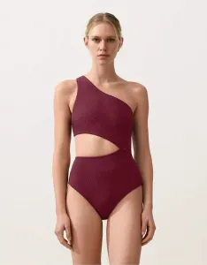 Фиолетовое жаккардовое трикини асимметричного кроя в клетку OYSHO Mini