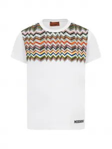 Футболка с узором в елочку Missoni Kids, белый