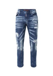 Джинсы в модном потертом виде CIPO & BAXX, синий