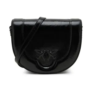 Миниатюрная сумка через плечо Love с круглым вырезом из кожи наппа Pinko, черный