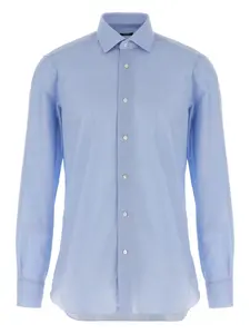 Рубашка из хлопка с узором «соты» Barba, синий