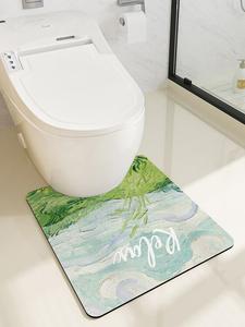 Dajiang Ковер 50х55 см для ванной комнаты, впитывающий, нескользящий, A1-Toilet Mat