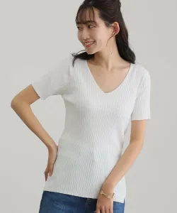 Летний вязаный топ с короткими рукавами, красивый фасон, сшитый по индивидуальному заказу, для женщин Pourvous, цвет Off White