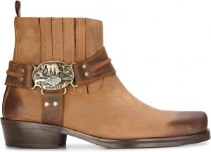 Мужские кожаные ковбойские ботинки до щиколотки коричневые, рыжие, байкерские, вестерн, с квадратным носком, охотничьи Infinity Leather