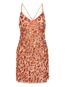 Платье мини с пайетками Roberto Cavalli, красный