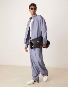 Элегантные широкие брюки ASOS DESIGN светло-голубого цвета с тройными складками, комплект