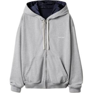 Куртка Zip Up Drawstring Hoodie MIU MIU, серый