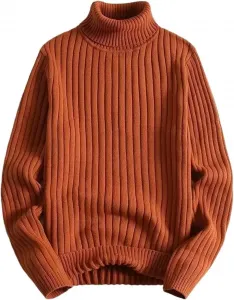 Мужской теплый свитер-водолазка, уютная вязаная кофта на осень и зиму