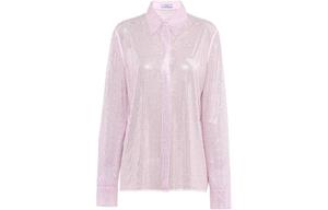 Prada Рубашка женская розовые с острым воротником, средней высоты, другие