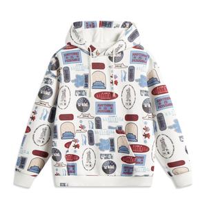 LINING Свитшот unisex белый базовый мультиколор принт