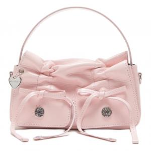 Acne Studios Многосекционная кожаная сумка через плечо миниатюрная женская светло-розовая