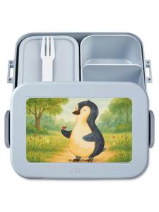 Mr. & Mrs. Panda Ланчбокс с изображением пингвина и божьей коровки, без слогана, пастельно-голубого цвета