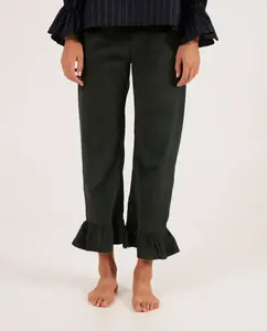 Женские брюки из вельветовой ткани с рюшами Bohodot, зеленый