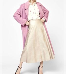 Dixie Юбка миди из искусственной кожи цвета платино