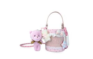 MLB Кожаная сумка-ведро Unisex Black/Pink/Millennial Denim