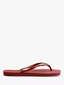 Шлепанцы Havaianas Square Toe Metallic Logo, цвет mahogany